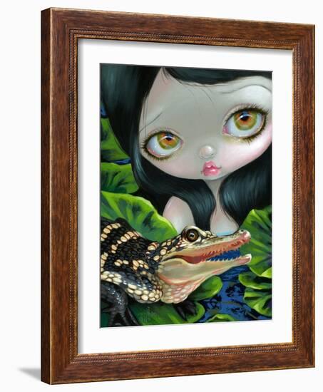 Mermaid with a Baby Alligator-Jasmine Becket-Griffith-Framed Art Print