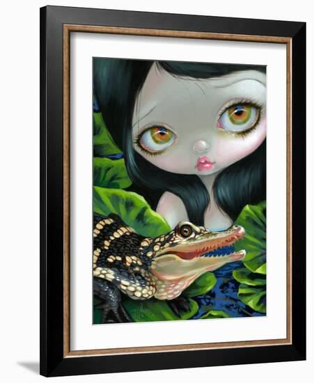 Mermaid with a Baby Alligator-Jasmine Becket-Griffith-Framed Art Print