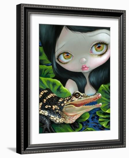 Mermaid with a Baby Alligator-Jasmine Becket-Griffith-Framed Art Print