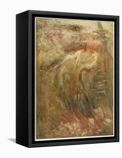 Mermaid-Arthur Rackham-Framed Premier Image Canvas