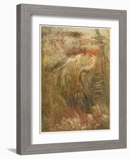 Mermaid-Arthur Rackham-Framed Photographic Print