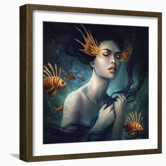 Mermaid-JoJoesArt-Framed Giclee Print