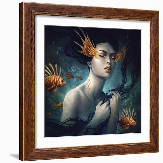 Mermaid-JoJoesArt-Framed Giclee Print