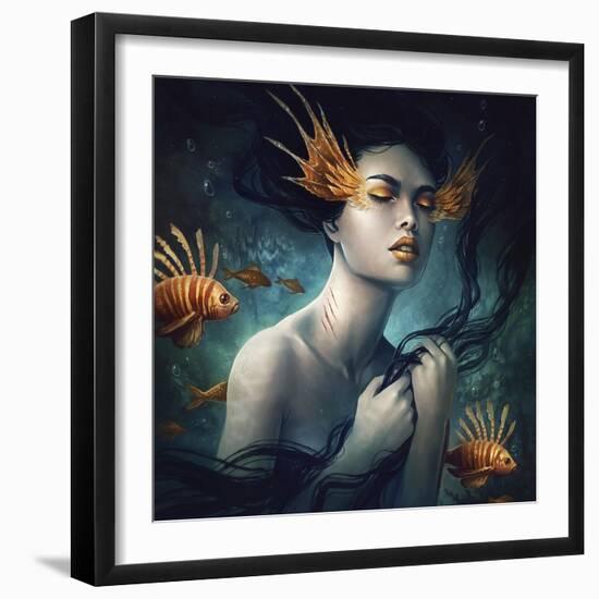 Mermaid-JoJoesArt-Framed Giclee Print