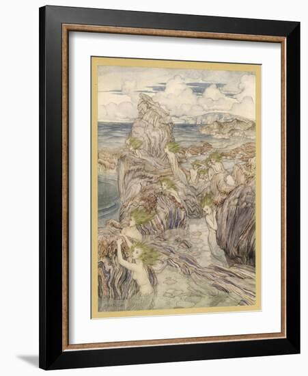 Mermaid-Arthur Rackham-Framed Art Print