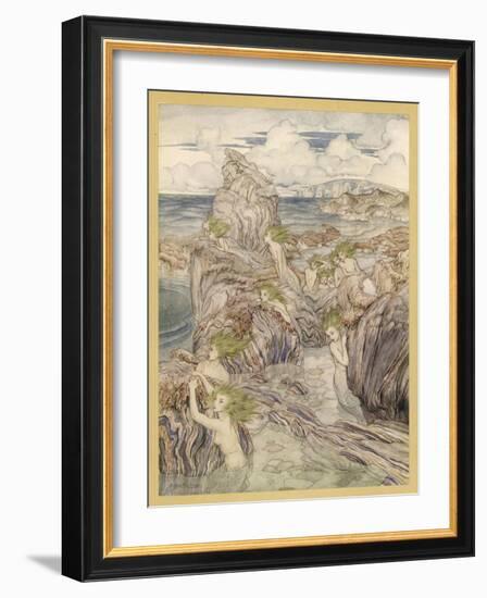 Mermaid-Arthur Rackham-Framed Art Print