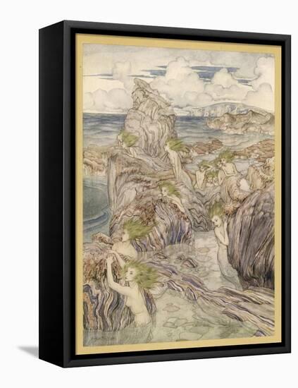 Mermaid-Arthur Rackham-Framed Stretched Canvas