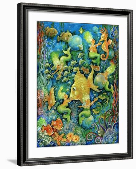 Mermaids and Gold Fish-Bill Bell-Framed Giclee Print