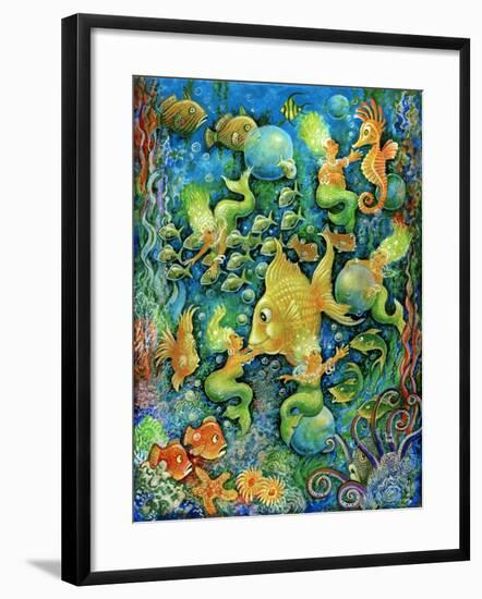 Mermaids and Gold Fish-Bill Bell-Framed Giclee Print