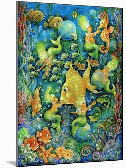 Mermaids and Gold Fish-Bill Bell-Mounted Giclee Print