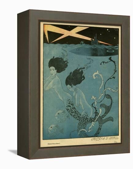 Mermaids and U-Boats-Georges Barbier-Framed Premier Image Canvas