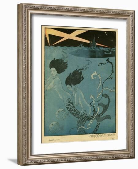 Mermaids and U-Boats-Georges Barbier-Framed Giclee Print