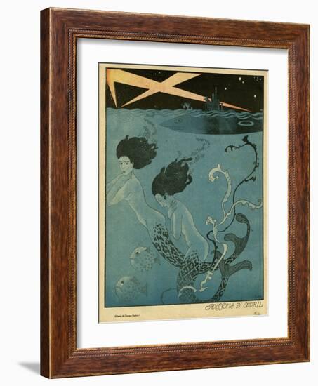 Mermaids and U-Boats-Georges Barbier-Framed Giclee Print