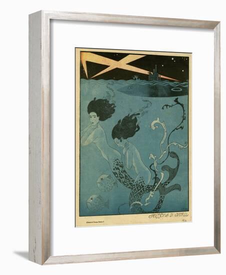 Mermaids and U-Boats-Georges Barbier-Framed Giclee Print