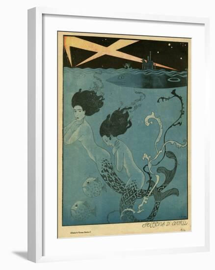 Mermaids and U-Boats-Georges Barbier-Framed Giclee Print