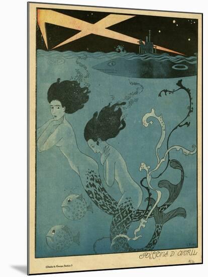 Mermaids and U-Boats-Georges Barbier-Mounted Giclee Print