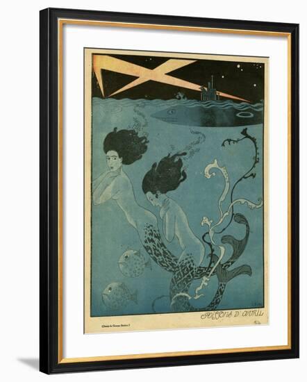 Mermaids and U-Boats-Georges Barbier-Framed Giclee Print