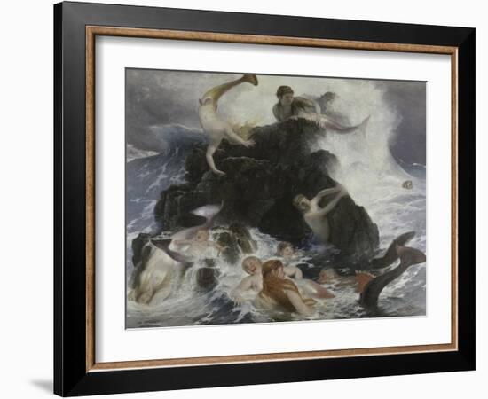 Mermaids at Play-Arnold Bocklin-Framed Giclee Print