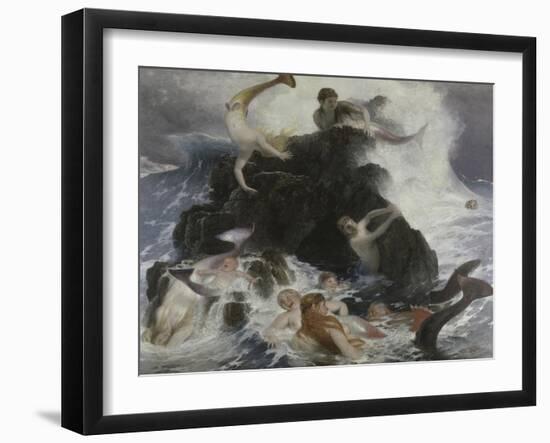 Mermaids at Play-Arnold Bocklin-Framed Giclee Print