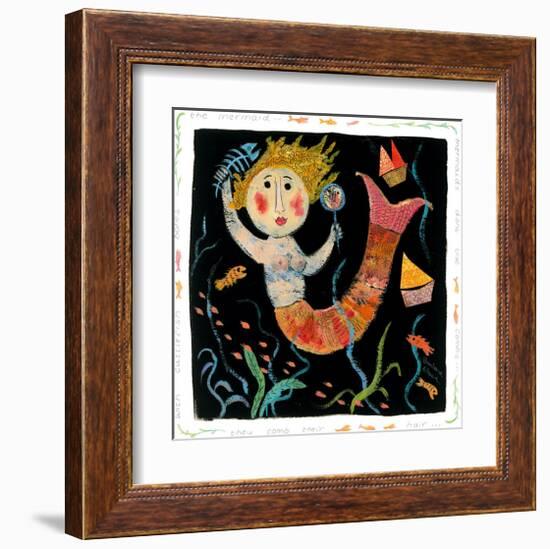 Mermaids Don't Use Combs-Barbara Olsen-Framed Giclee Print