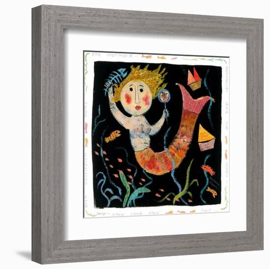 Mermaids Don't Use Combs-Barbara Olsen-Framed Giclee Print