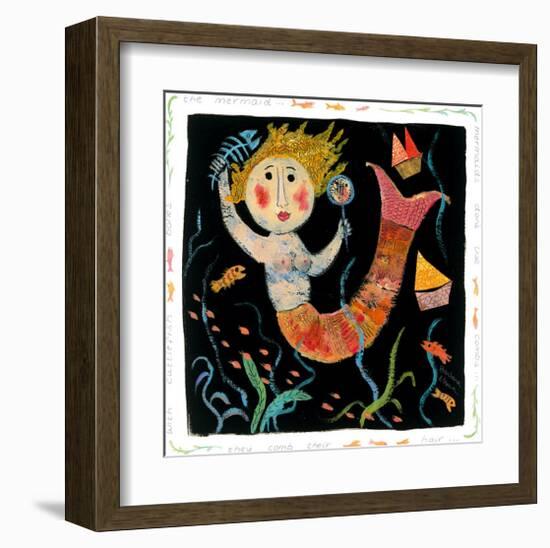 Mermaids Don't Use Combs-Barbara Olsen-Framed Giclee Print