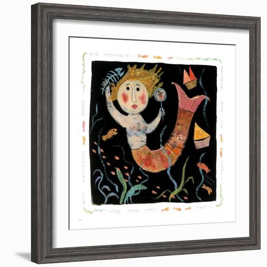 Mermaids Don't Use Combs-Barbara Olsen-Framed Premium Giclee Print