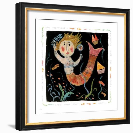 Mermaids Don't Use Combs-Barbara Olsen-Framed Premium Giclee Print