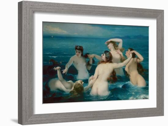 Mermaids Frolicking in the Sea, 1883-Charles Edouard Boutibonne-Framed Giclee Print