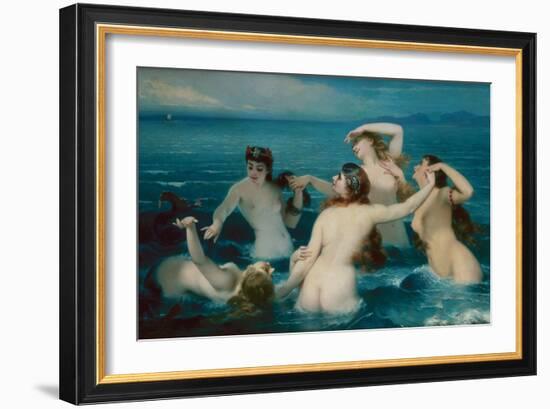 Mermaids Frolicking in the Sea, 1883-Charles Edouard Boutibonne-Framed Giclee Print