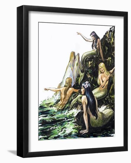 Mermaids-Nadir Quinto-Framed Giclee Print