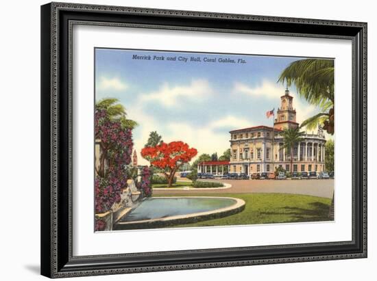 Merrick Park, City Hall, Coral Gables, Florida-null-Framed Art Print