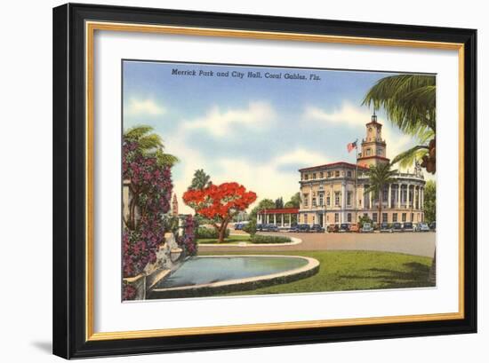 Merrick Park, City Hall, Coral Gables, Florida-null-Framed Art Print