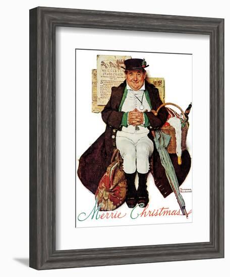 "Merrie Christmas" or Muggleston Coach, December 17,1938-Norman Rockwell-Framed Giclee Print