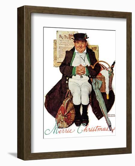 "Merrie Christmas" or Muggleston Coach, December 17,1938-Norman Rockwell-Framed Giclee Print