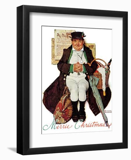 "Merrie Christmas" or Muggleston Coach, December 17,1938-Norman Rockwell-Framed Giclee Print