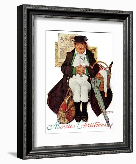 "Merrie Christmas" or Muggleston Coach, December 17,1938-Norman Rockwell-Framed Giclee Print