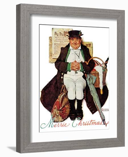 "Merrie Christmas" or Muggleston Coach, December 17,1938-Norman Rockwell-Framed Giclee Print
