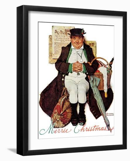"Merrie Christmas" or Muggleston Coach, December 17,1938-Norman Rockwell-Framed Giclee Print