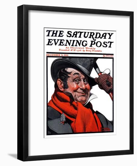 "Merrie Christmas" Saturday Evening Post Cover, December 3,1921-Norman Rockwell-Framed Giclee Print