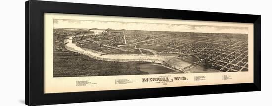 Merrill, Wisconsin - Panoramic Map-Lantern Press-Framed Art Print