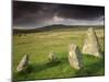 Merrivale Stone Row, Stormy Evening, Dartmoor Np, Devon, Uk. September 2008-Ross Hoddinott-Mounted Photographic Print