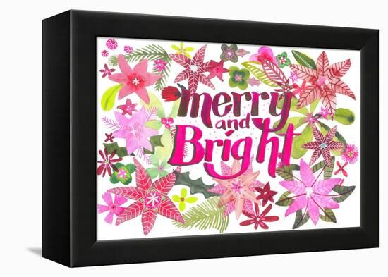 Merry And Bright Card-Kerstin Stock-Framed Stretched Canvas