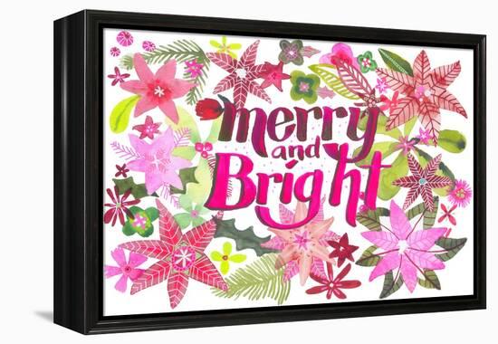 Merry And Bright Card-Kerstin Stock-Framed Stretched Canvas