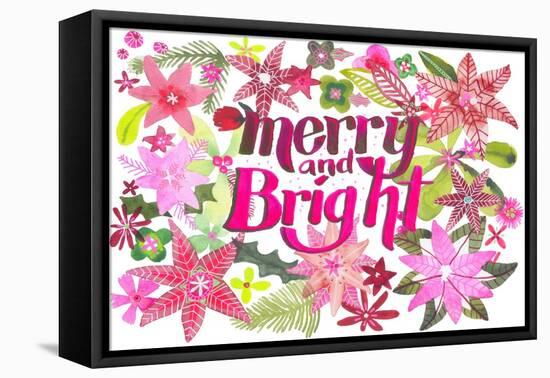 Merry And Bright Card-Kerstin Stock-Framed Stretched Canvas
