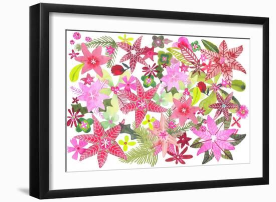 Merry And Bright Pattern-Kerstin Stock-Framed Art Print