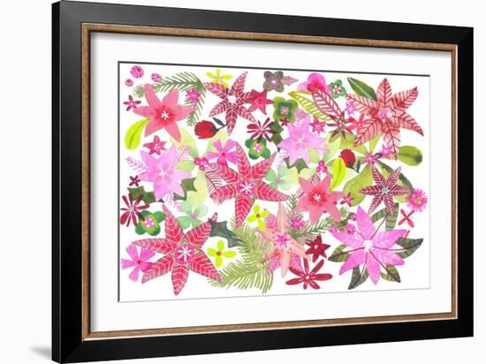 Merry And Bright Pattern-Kerstin Stock-Framed Art Print