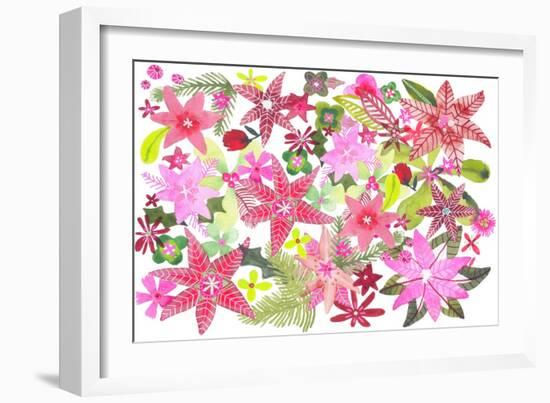 Merry And Bright Pattern-Kerstin Stock-Framed Art Print