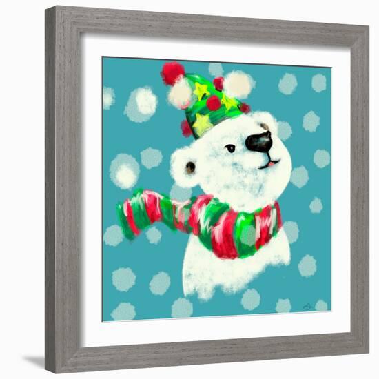 Merry Christmas - Baby Polar Bear-Stella Chang-Framed Art Print