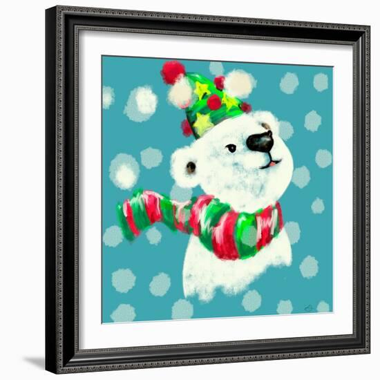 Merry Christmas - Baby Polar Bear-Stella Chang-Framed Art Print